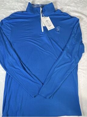 Protect Your Tail Golf Quarter Zip Pullover Blue Long Sleeve Performance Large